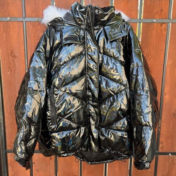NEW Blanc Noir Afterburn Puffer Holographic Jacket Large RARE - Picture 2 of 9
